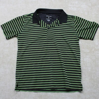 Camisa Polo George Jóvenes Niños Top M 8 Verde y Negro Rayas Manga Corta Foto 1 de 4