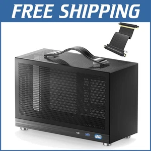S300 Portable Mini-ITX PC Case - Lightweight Aluminum, MESH Panels for Cooling! - Afbeelding 1 van 11