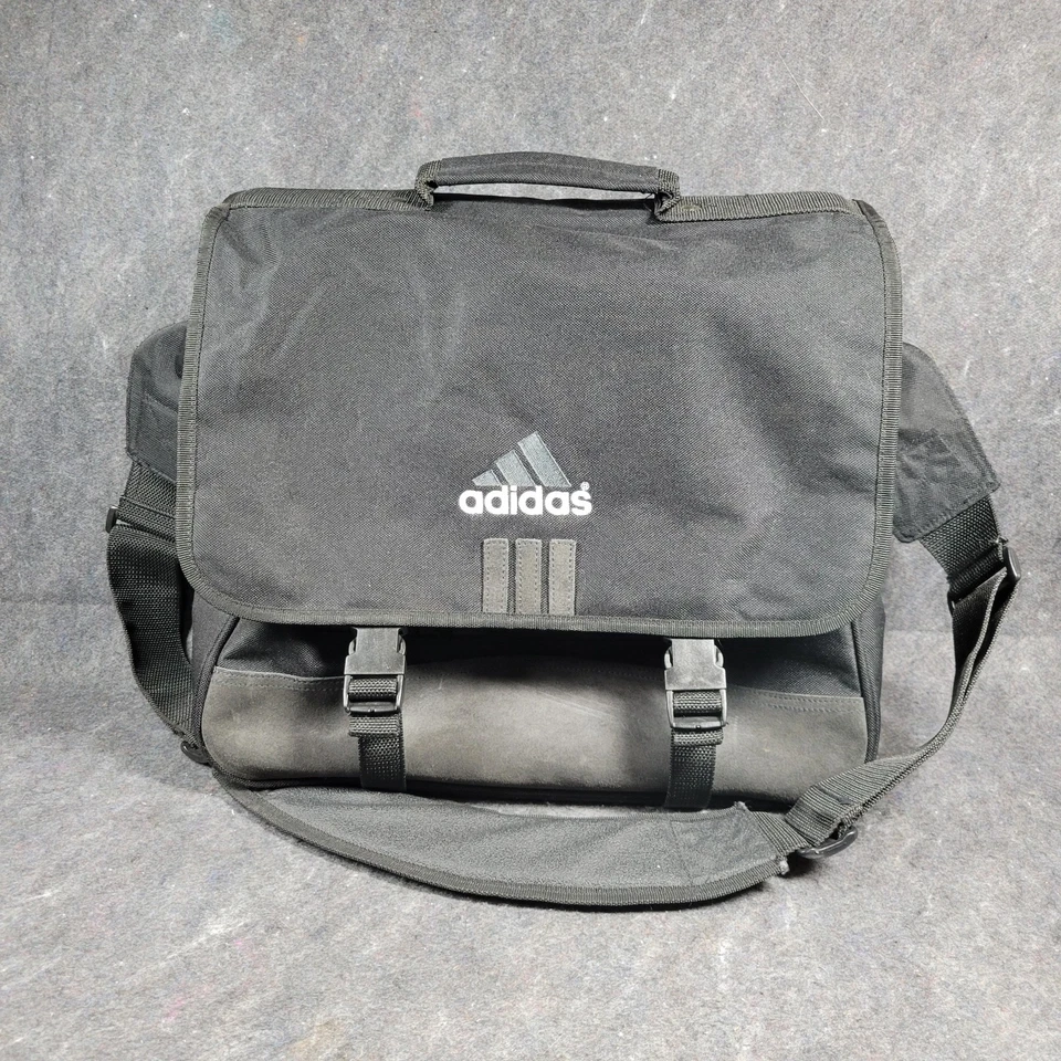 Adidas Bolso Mensajero Negro Con Correa Acolchada para el Hombro 6"×12"×16" Foto 1 de 4