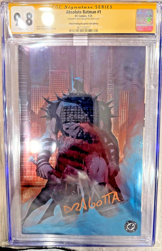 Absolute Batman #1 Third Printing Nick Dragotta Foil Cardstock Variant Cover (DC Comics January 2025)