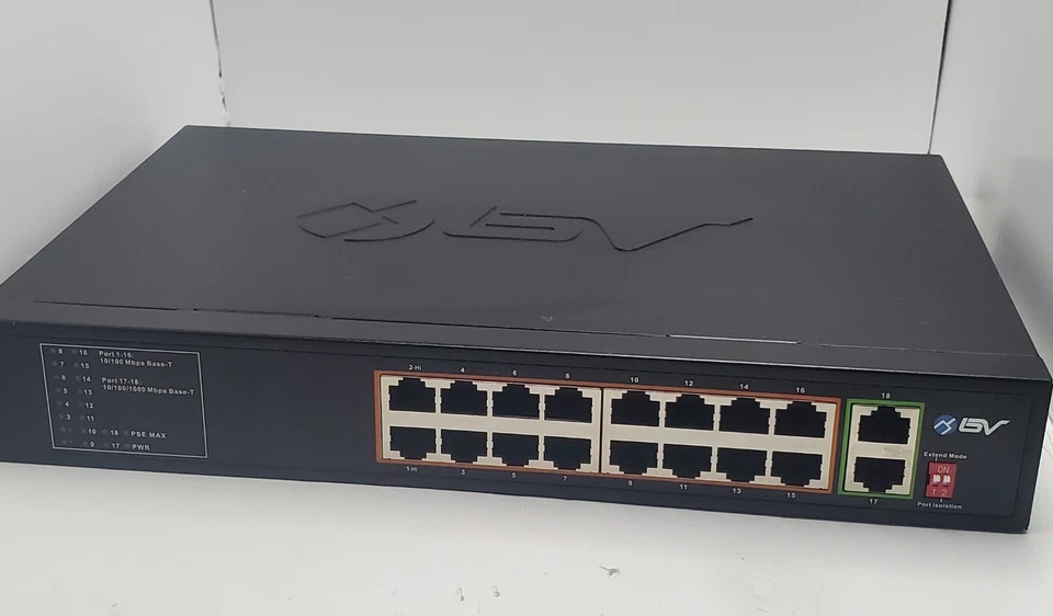 BV-Tech 18 Ports Long Range PoE+ Switch (16 PoE+ Ports | 2 Gigabit Ethernet upli - Image 1 of 4