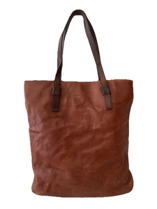 VINTAGE Cynthia Rowley Women's CAMEL LEATHER large Tote Bag Brown Carryall Purse - Picture 1 of 16