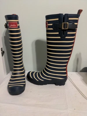 Botas para mujer Joules 7 Gran Bretaña High Rubber Rain Wellington azul marino  Foto 1 de 4