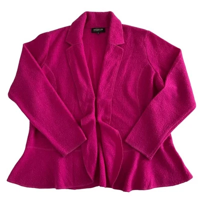 Jones New York Womens Preppy Classic Twee Wool Blazer Jacket Peplum Size 1X - Image 1 of 4