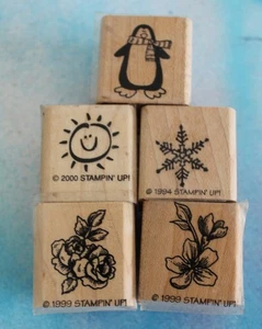 Stampin’ Up! Mini Rubber Stamp Set/5 FREE SHIP! - Picture 1 of 2