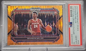 Brandon Miller /49 2023-24 Panini Prizm Draft Rookie RC Orange Pulsar PSA 10 GEMA - Imagen 1 de 3
