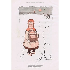 CECIL ALDIN A Present for Grandmamma - Antique Print 1896 - Picture 1 of 1