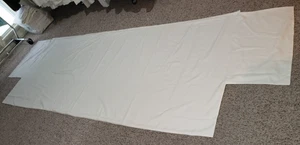 TABLECLOTH WHITE 104" x 28" PLUS 15" 3-SIDED DROPS FOUND IN CHURCH STORAGE LOOK! - Picture 1 of 9