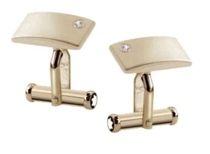 New In Box Montblanc 18K Rose Gold And Diamond Cufflinks 432093 Retail $6,100 - Picture 1 of 2