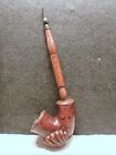 ANTIQUE LARGE OVERSIZED CARVED WOOD ADVERTISING STORE DISPLAY SMOKING PIPE