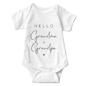 Grandpa Pregnancy Announcement Hello Grandma Grandpa Baby Bodysuit Infant - Picture 1 of 7