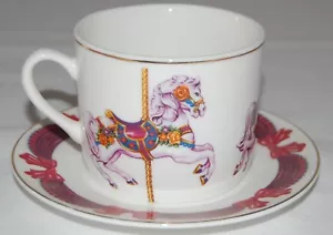Vintage Carousel Horse Coffee/Tea Mug Cup & Saucer Teleflora Gifts - Picture 1 of 11