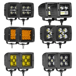 2x 3Inch LED Cube Pods Work Light Bar Spot Driving Fog Offroad ATV UTV 4x4 - Picture 1 of 163