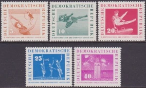 SET East Germany 1959 GYMNASTIC & SPORTS FESTIVAL 5pf-40pf MNH Stamps SGE440/444 - Picture 1 of 2
