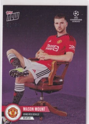 Topps Now 2023 No. 127 Mason Mount Joins Red Devils 31/99 Purple Parallel - Image 1 of 2