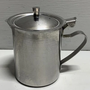 BRANDWARE STAINLESS STEEL CREAMER SYRUP HOLDER HINGED LID - Picture 1 of 7