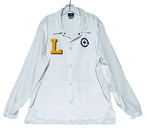 LRG Lifted Research Group White Button Down Windbreaker Jacket Size XL - Picture 1 of 9
