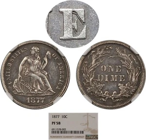 1877 10c Seated Liberty Silver Dime - Proof - Huge DDR - NGC PF 58 - SKU-B4275 - Picture 1 of 20