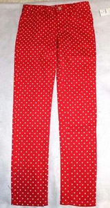 NWT Gap Kids Girl's Red White Polka Dot Super Skinny Denim Pants Jeans 8 Regular - Picture 1 of 1