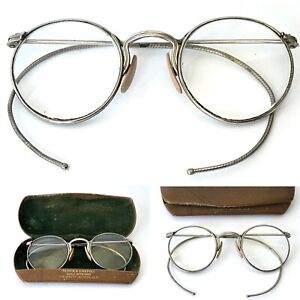 Antique Pair of Ful-Vue Wire rim Eyeglasses Spectacles with Case 1930’s