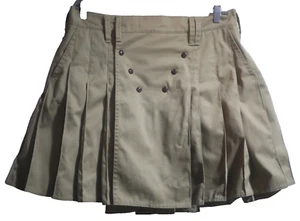 Utilikilts Men’s Size S 39 Kilt Skirt Tan Brown Pleated Snaps Pockets Y2K Punk - Picture 1 of 12