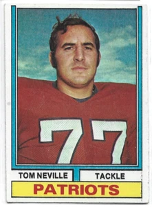 Tom Neville-New England Patriots-1974 Topps Football Card #77 - Picture 1 of 2