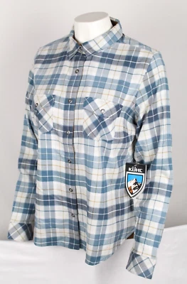 Camisa de franela para mujer Kuhl Tess manga larga botón a presión azul polvoriento 8457 Foto 1 de 4
