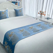Ethnic Satin Faux Silk Bed Runner Cover Hotel Bedroom Chinese Bed Runner Decor