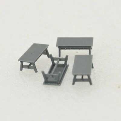 SSMODEL 1:72 Wooden Dinner Table Furniture Kitchen Table 4pcs - Image 1 of 2