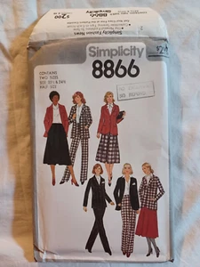 Simplicity 8866 Pattern Career Wardrobe SZ 22.5-24.5 Skirt Pants Jacket Uncut~ - Picture 1 of 3