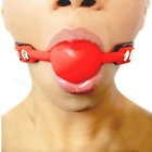 PU Leather Strap 5cm Open Muoth Oral Gag Harness With Locks Big Red Funny