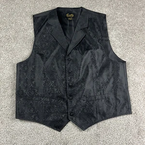 Scully Vest Mens Extra Large Black Paisley Western Cowboy Rockabilly Rodeo Ranch - Picture 1 of 8