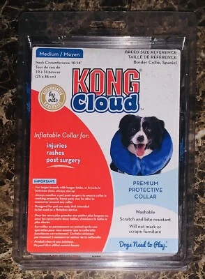 Coleira inflável KONG CLOUD para cães lesões médias e pós-cirurgia azul NOVA - Imagem 1 de 2