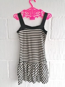 💛Miss Evie Years 10-11 Vintage 2000s Y2k Striped Glitter Dress - Picture 1 of 7