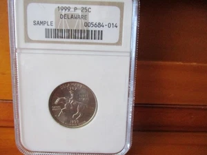 1999-P NGC Delaware State Quarter Sample Slab Older Holder - Picture 1 of 4