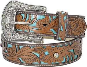 Westerngürtel für Damen Cowgirl Cowboy Passform Taille 28-31 cm, A-braun  - Bild 1 von 8