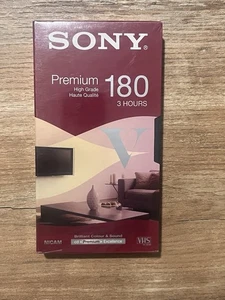 Sony Premium 180 VHS K7 Kassette Neu New Sealed Tape 3H PAL SECAM HiFi NICAM - Bild 1 von 5