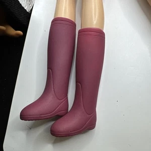 Barbie Closed Toe Maroon Tall Cowboy Cowgirl Farm Work Boots Shoes - Picture 1 of 4