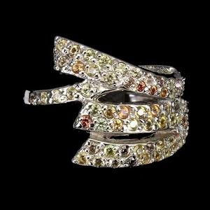 Anello in argento sterling 925 zaffiro rotondo gemma naturale gioiello misura 8 - Foto 1 di 9