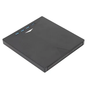 External DVD Drive Built In Cable Type C 4 USB3.0 Interfaces Black ABS Mater NEW - Afbeelding 1 van 12