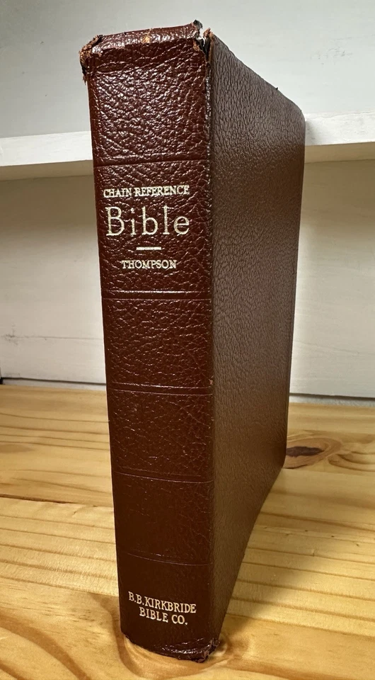 The New Chain Reference Bible (Thompson) KJV 1964 Brown Leather BB Kirkbridge Foto 1 de 4