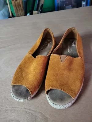 TOMS Para Mujer Talla 8 Abanico Gamuza Alpargata Punta Abierta Alpargata Zapatos Planos  Foto 1 de 4