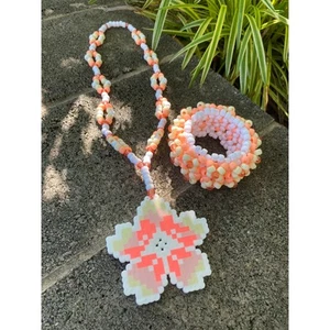 Beachware Peachy Kandi Cuff & Floral Necklace - Picture 1 of 8