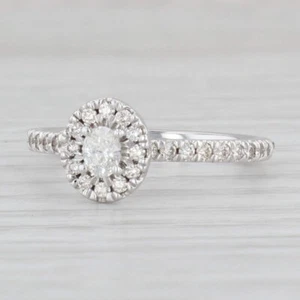 Nuevo 0.50ctw Ovalado Diamante Halo Compromiso Anillo 14k Oro Blanco Talla 7.25 - Imagen 1 de 8