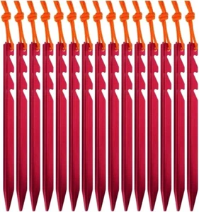 AnyGear 7075 Aluminium Zeltpfähle 15er-Pack - ultraleichte Tri-Beam Zeltpflöcke NEU - Bild 1 von 5