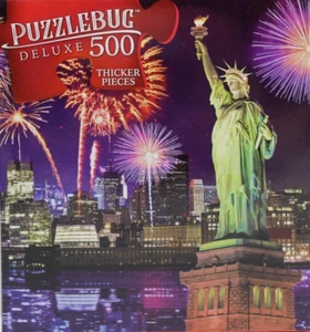 500 Pieces Jigsaw Puzzle Fireworks at Night New York City 20X12 Puzzlebug Deluxe - Picture 1 of 3
