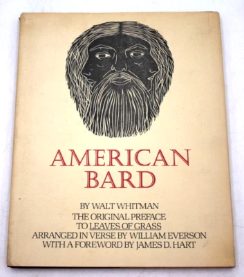 1981 Inscribed 1982 Book Walt Whitman W. Everson AMERICAN BARD LEAVES OF GRASS++ - Image 1 of 4