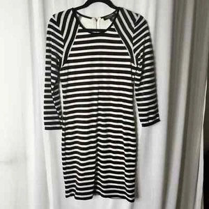 Juicy Couture Angel & Pitch Black Sophie Stripe Long Sleeve Bodycon Dress Small - Picture 1 of 4