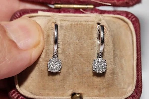 18k White Gold Natural Diamond Decorated Drop Earring - Picture 1 of 15