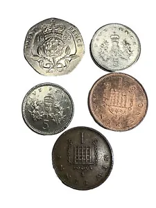 United Kingdom 20,5 New  Pence And Pennies Set Of 5 Coins From 1971 To 1999 MS - Picture 1 of 4